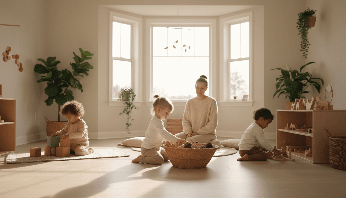 Caregiver playing with child during respite care