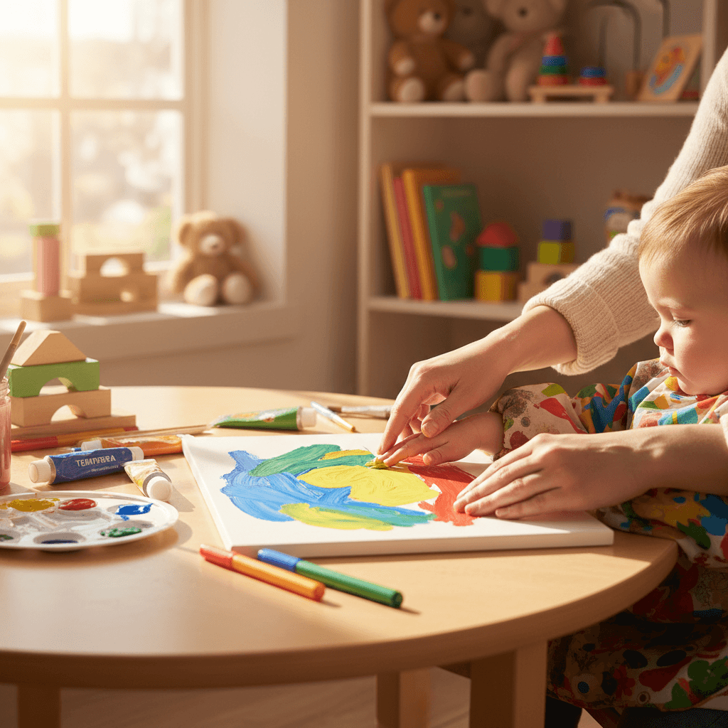 Child participating in supervised activity